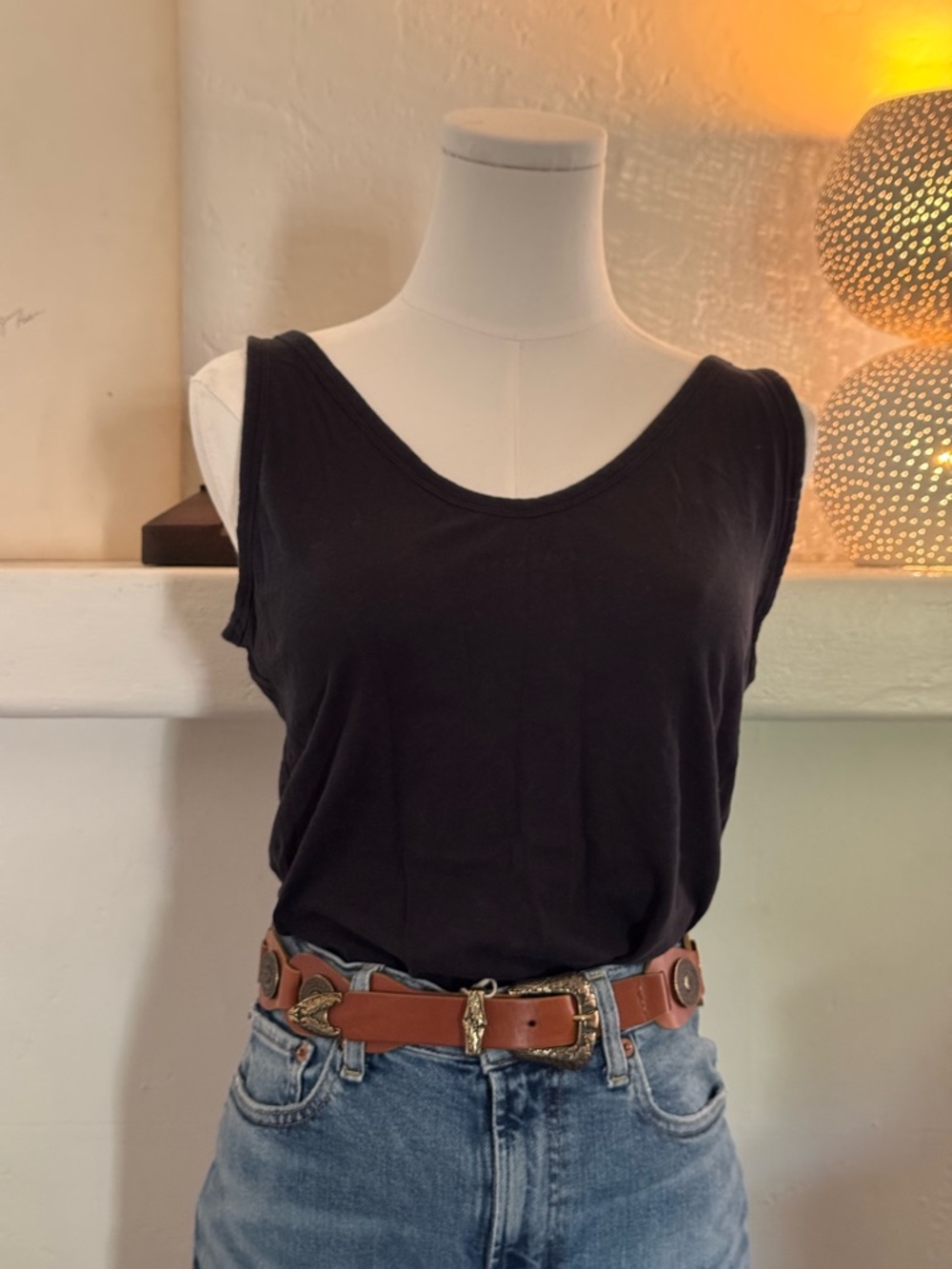 Everlane Black Ribbed Tank Top